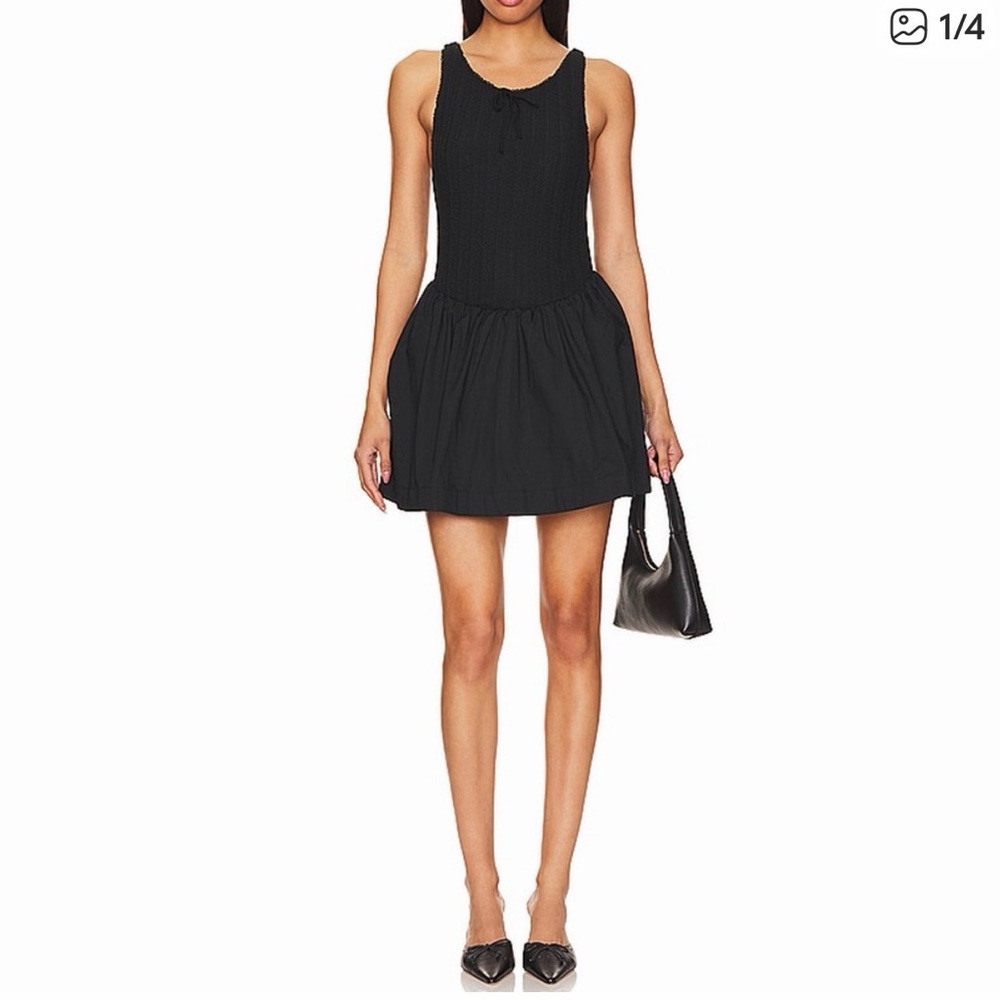For Love And Lemons Elegant Black Poplin Dress Billie